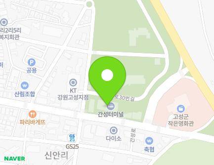 강원특별자치도 고성군 간성읍 간성로 24 (간성터미널,닉스홈빠) 지도