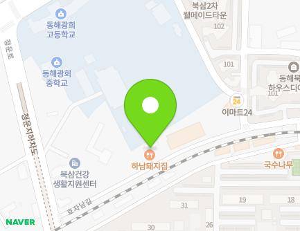 강원특별자치도 동해시 효자남길 33-38 (쇄운동, 한울빌) 지도