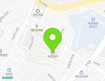 강원특별자치도 속초시 번영로67번길 15-1 (금호동, 성진주택) 지도