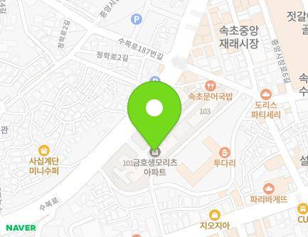 강원특별자치도 속초시 수복로 174 (금호동, 생모리츠아파트) 지도