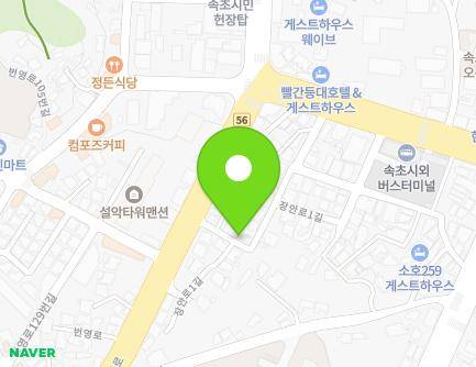 강원특별자치도 속초시 장안로1길 26 (동명동) 지도
