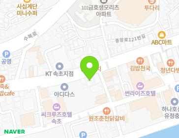 강원특별자치도 속초시 중앙로 106-1 (청학동) 지도