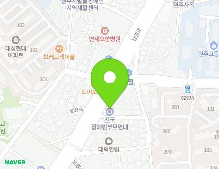 강원특별자치도 원주시 남원로 622 (개운동) 지도