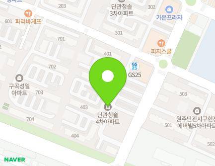 강원특별자치도 원주시 단구로 416 (단구동, 단관청솔4차아파트) 지도