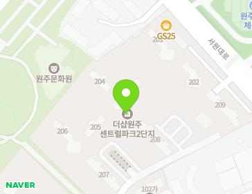 강원특별자치도 원주시 서원대로 290 (명륜동, 더샵원주센트럴파크2단지) 지도