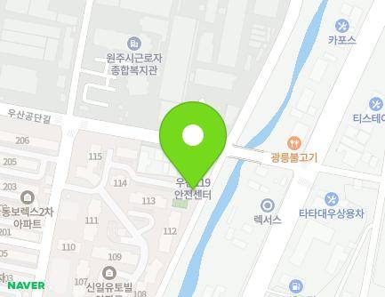 강원특별자치도 원주시 우산공단길 9-1 (우산동, 북원지구대) 지도