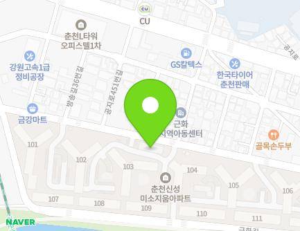 강원특별자치도 춘천시 근화길15번길 22 (근화동, 신성미소지움아파트) 지도