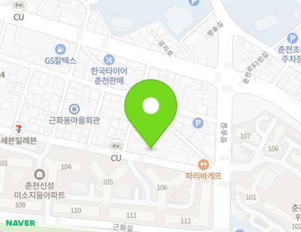 강원특별자치도 춘천시 근화길15번길 39 (근화동, 춘천성산교회) 지도