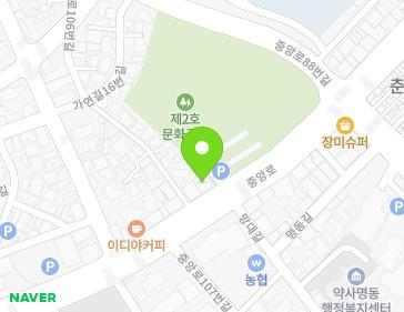 강원특별자치도 춘천시 중앙로 104 (낙원동) 지도