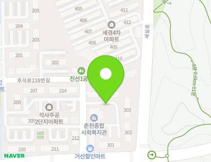 강원특별자치도 춘천시 후석로228번길 47 (후평동, 석사3아파트) 지도