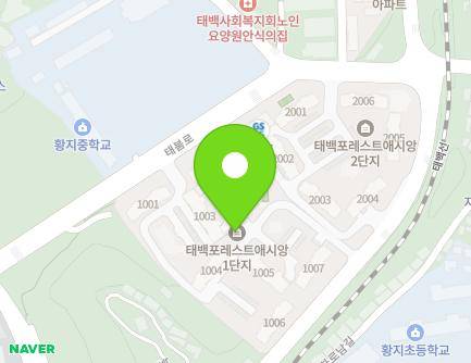 강원특별자치도 태백시 태붐로 54 (황지동, 포레스트애시앙1단지) 지도