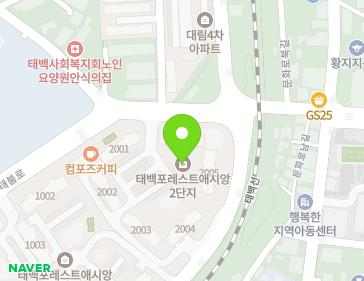 강원특별자치도 태백시 고원로 119 (황지동, 포레스트애시앙2단지) 지도