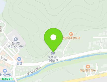 강원특별자치도 횡성군 둔내면 둔내로 91 (자포1리마을회관) 지도