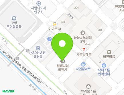 경기도 고양시 일산동구 호수로 340-11 (백석동, 밀레니엄리젠시) 지도