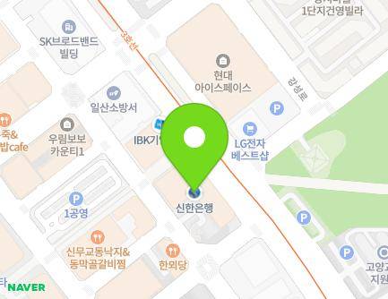 경기도 고양시 일산동구 중앙로 1311 (장항동, 신한은행 일산지점) 지도