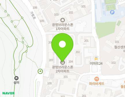 경기도 광명시 도덕공원로 35 (철산동, 브라운스톤2차아파트) 지도