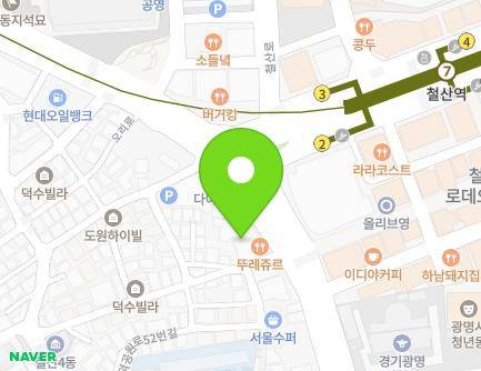 경기도 광명시 오리로 857 (철산동, 일청빌딩) 지도