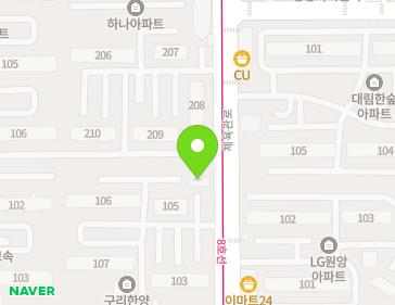 경기도 구리시 체육관로 59 (교문동, 구리우성(한양)아파트) 지도
