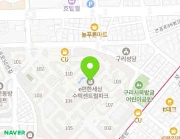 경기도 구리시 안골로64번길 10 (수택동, e편한세상수택센트럴파크) 지도
