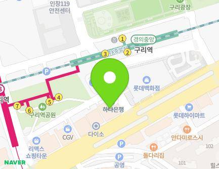 경기도 구리시 경춘로 253 (인창동, 다우스퀘어) 지도