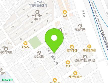 경기도 군포시 군포로707번안길 10 (금정동, 상원빌라) 지도