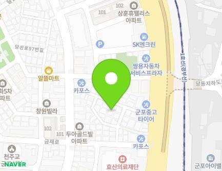경기도 군포시 군포로601번길 13 (당동, 화성타운) 지도