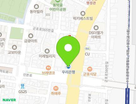 경기도 군포시 군포로 553 (당동, 우리은행) 지도