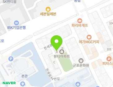 경기도 군포시 한세로44번길 17-14 (당정동, 뷰티아파트) 지도