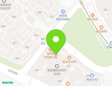 경기도 김포시 걸포2로 83 (걸포동, 한강메트로자이1단지) 지도