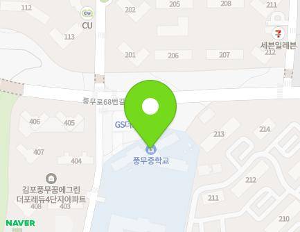 경기도 김포시 유현로33번길 60 (풍무동, 풍무중학교) 지도