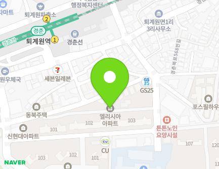 경기도 남양주시 퇴계원읍 경춘북로558번길 10 (엘리시아) 지도