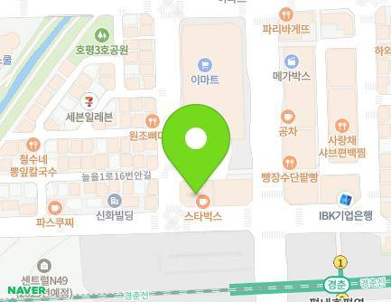 경기도 남양주시 늘을1로16번길 25 (호평동, 성보빌딩) 지도