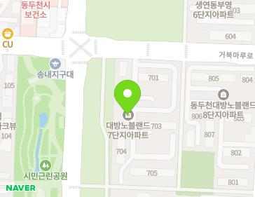 경기도 동두천시 거북마루로 64 (지행동, 대방노블랜드7단지아파트) 지도