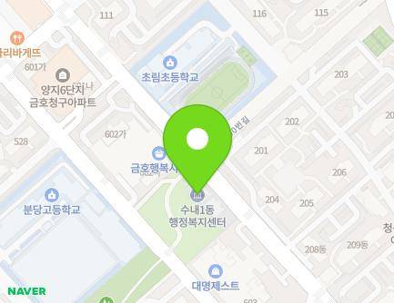 경기도 성남시 분당구 내정로173번길 21 (수내동, 수내1동행정복지센터) 지도