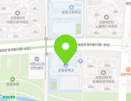 경기도 성남시 분당구 운중로 96 (운중동, 운중중학교) 지도