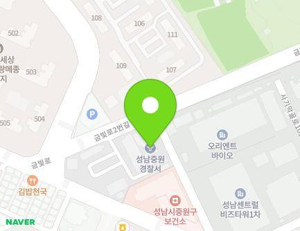 경기도 성남시 중원구 금빛로2번길 10 (상대원동, 성남중원경찰서) 지도