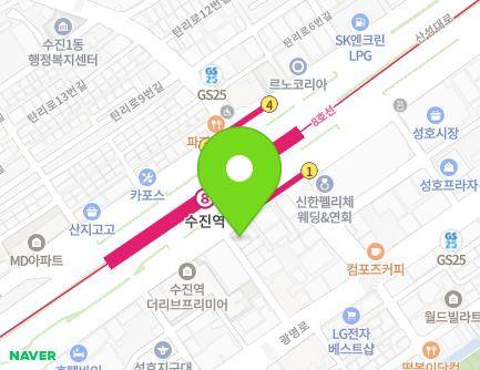 경기도 성남시 중원구 산성대로 200 (성남동, 황제빌딩) 지도