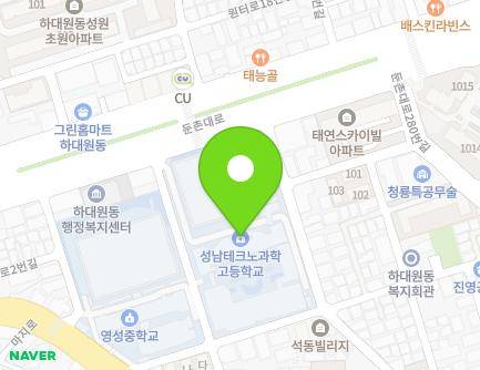 경기도 성남시 중원구 둔촌대로258번길 7 (하대원동, 성남테크노과학고등학교) 지도