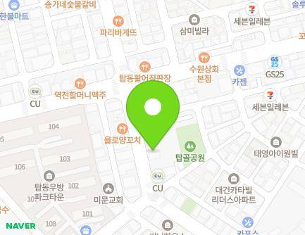 경기도 수원시 권선구 하탑로34번길 19 (탑동, 새하늘교회) 지도