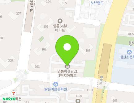 경기도 수원시 영통구 영통로154번길 113 (망포동, 영통마젤란21아파트(1단지)) 지도