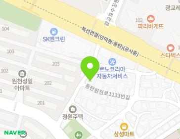 경기도 수원시 영통구 중부대로392번길 15 (원천동, 보정주택) 지도