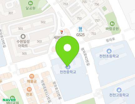 경기도 수원시 장안구 정자로42번길 16 (천천동, 천천중학교) 지도