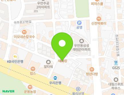 경기도 수원시 팔달구 아주로13번길 19 (우만동, 골든파크) 지도