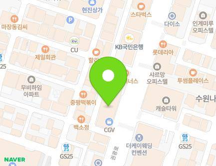 경기도 수원시 팔달구 권광로 181 (인계동, 씨네파크) 지도