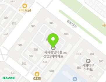 경기도 시흥시 중심상가로 247 (정왕동, 시화5차평안마을건영아파트) 지도
