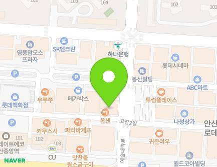 경기도 안산시 단원구 예술대학로 9 (고잔동, 보배프라자) 지도