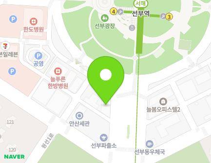 경기도 안산시 단원구 선부광장로 85 (선부동) 지도