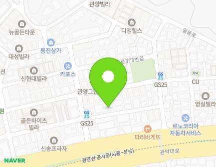 경기도 안양시 동안구 관악대로373번길 10-9 (관양동, 현진리더스빌) 지도