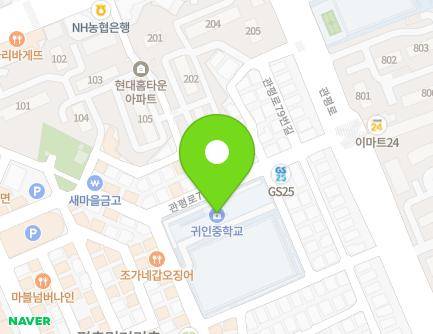경기도 안양시 동안구 귀인로190번길 114 (평촌동, 귀인중학교) 지도