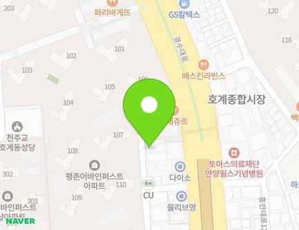 경기도 안양시 동안구 흥안대로109번길 60 (호계동, 현대프라자빌라) 지도